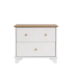 Rootz Bedside Table with 2 Drawers - Nightstand - End Table - Silent Gliders - 60cm x 40cm x 51.5cm