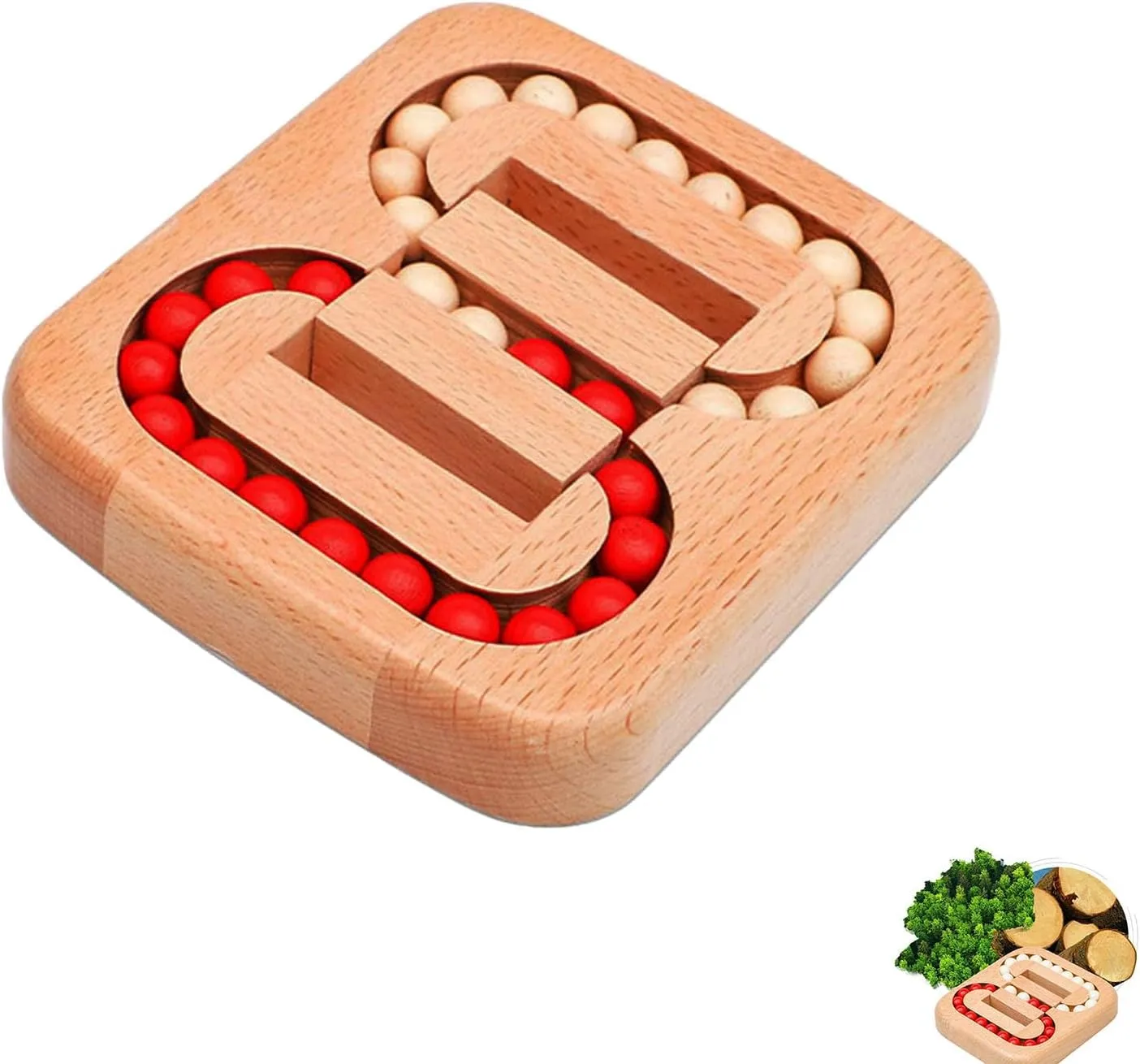 Rotating Magic Bean Fingertip Toy Wood Puzzles, for Fun and Relaxation Funny Beans Brain Teaser, Pop Sensory Interactive Rotating Puzzles Cube for Adults, Wooden Spinning Magic Beans (1PCS)
