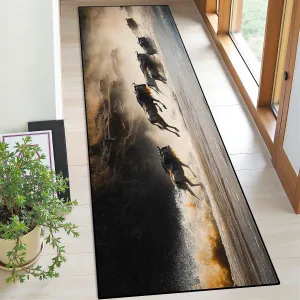 Runner Rug Washable 2x6 Wildebeest Mara River Non-Slip Hallway Area Rug Indoor Outdoor Home Decor for Entryway Bathroom Kitchen Carpet Yoga Floor Mat