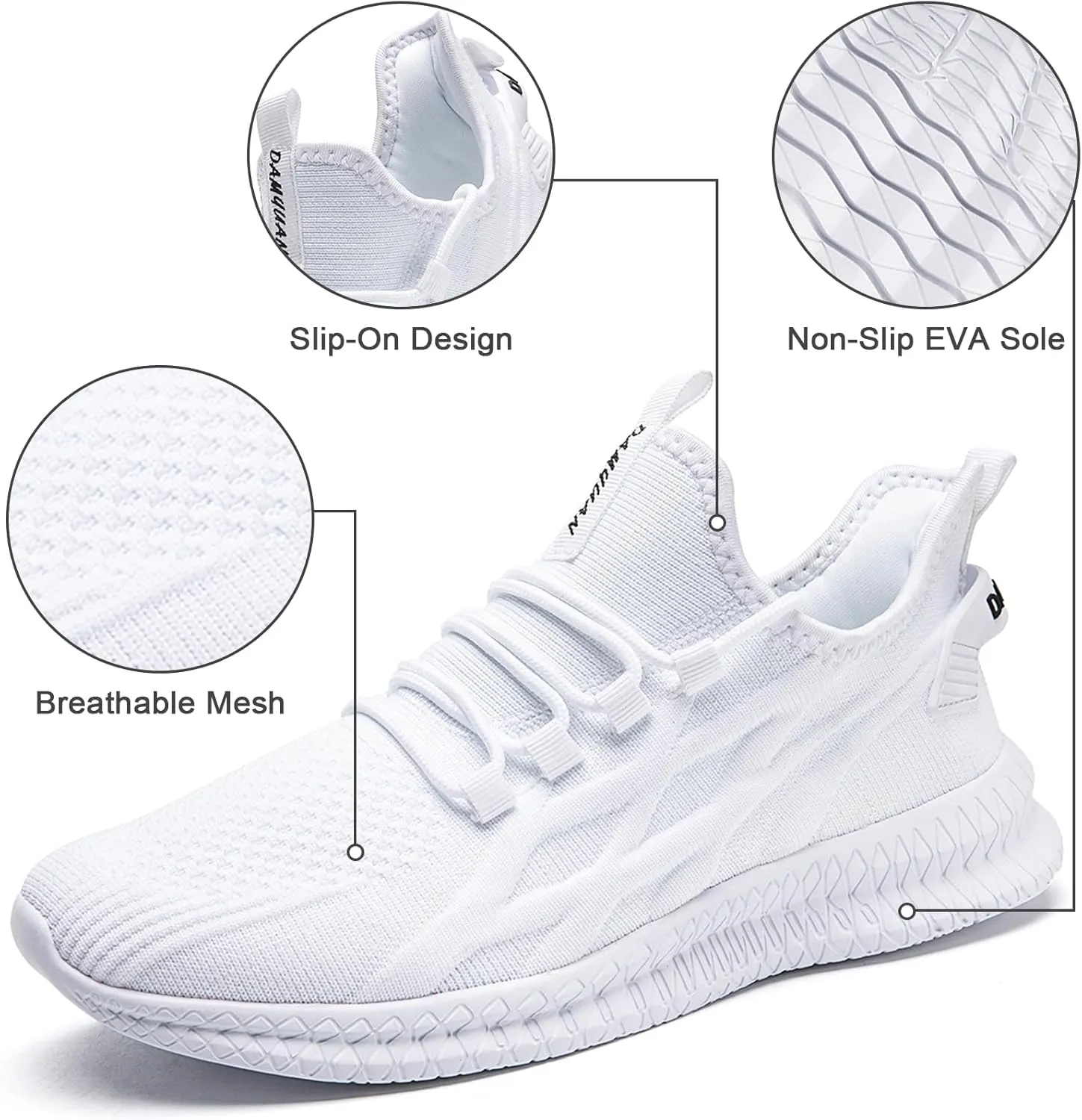 Running Shoes for Men Tennis Mens Sneakers Gym Workout Lightweight Walking Casual Athletic Slip On Shoes