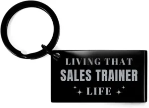 Sales Trainer Keyring Gifts for Sales Trainer Student, Living That Sales Trainer Life Jokes Funny, Sarcasm Gifts for Friends, Coworkers Sales Trainer Graduation Birthday Christmas Gifts Idea