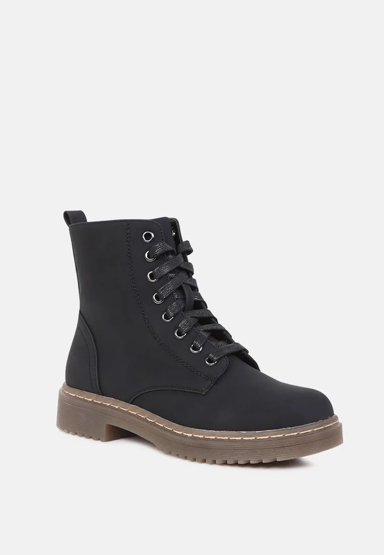 sasha lace-up ankle boots with side zipper