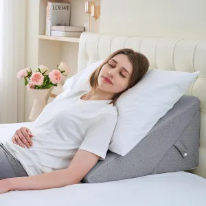 Sasttie Wedge Pillow Headboard, Adjustable Bed Wedge Pillow for After Surgery, Sleeping, Acid Reflux, Neck Pain, Back Pain, and Surgery Recovery, Dark Grey