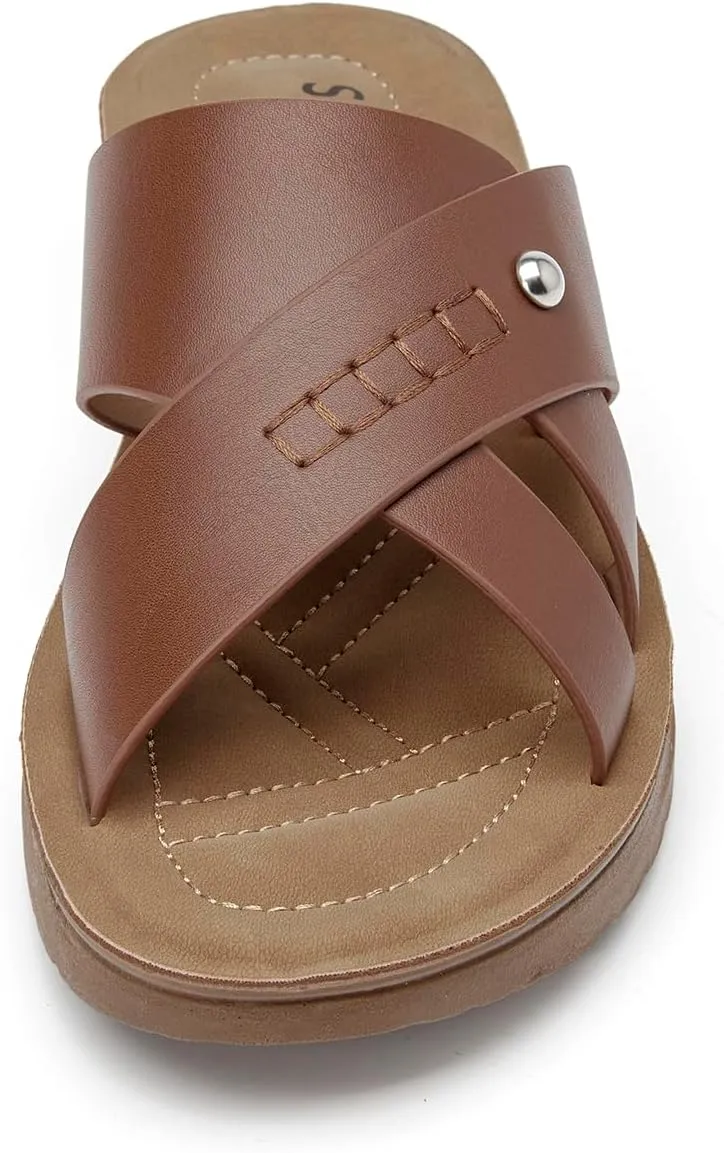 SelenePair Women's Flat Slide Sandals Slip On Low Wedge Platform Sandals Lightweight Summer Beach Straps Comfort Open Toe Walking Dressy Slides