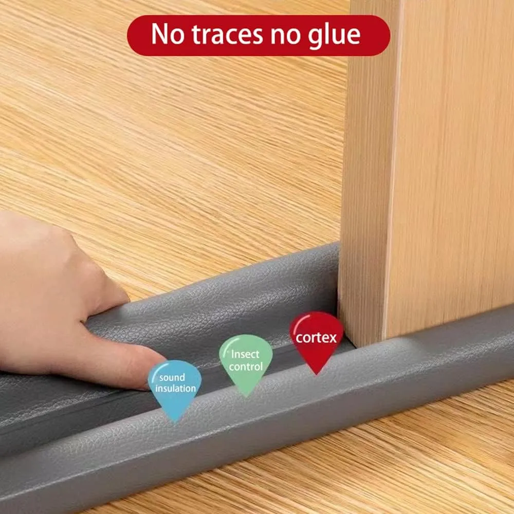 Selfdee Door Draft Stopper Twin Weather Stripping Noise Blocker, 37 Inch Adjustable Draft Stoppers Blocker Gap Stoppers Entry Door Draft Guard, Blocks Dust Wind Light Noise Winter-Proof (White)