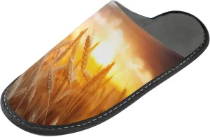 senya Wheat Field Fuzzy Slippers Soft Home Bedroom Slippers for Women Men House Shoes