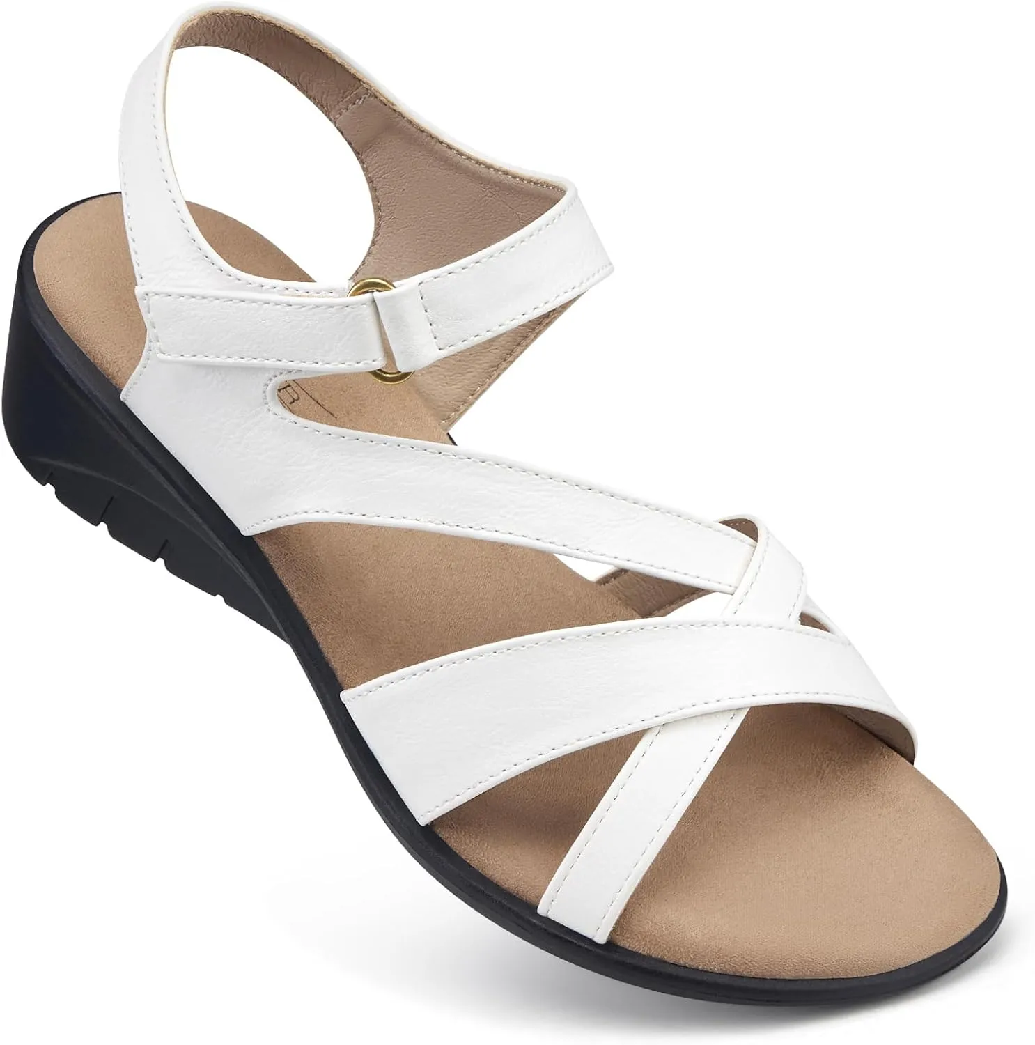SHIBEVER Wedge Sandals for Women Dressy: Womens Sandals Comfortable - Summer Open Toe Casual Walking Low Wedges