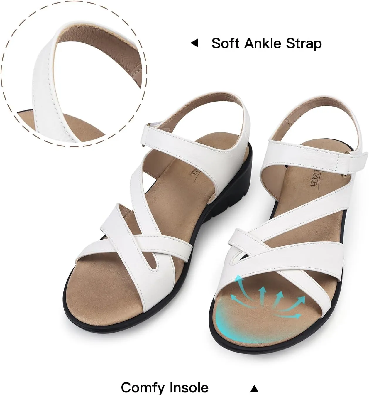 SHIBEVER Wedge Sandals for Women Dressy: Womens Sandals Comfortable - Summer Open Toe Casual Walking Low Wedges