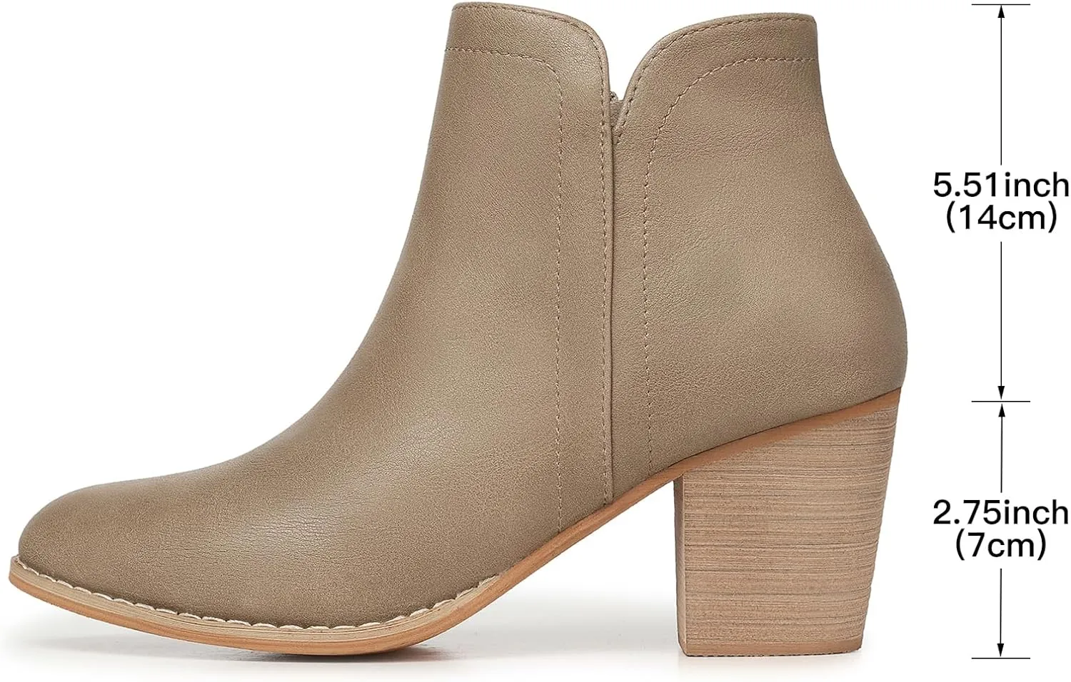 SHIBEVER Women's Ankle Boots Heel: Chunky Low Heeled Almond Toe Short Booties with Zipper Faux Suede Dress Western Fall 2025 Shoes