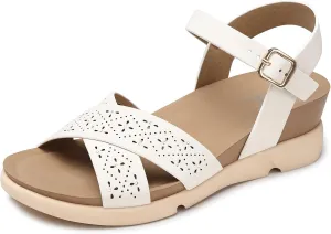 SHIBEVER Women's Wedge Sandals Platform: Comfortable Dressy Arch Support - Summer Open Toe Women Sandals