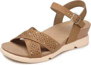 SHIBEVER Women's Wedge Sandals Platform: Comfortable Dressy Arch Support - Summer Open Toe Women Sandals