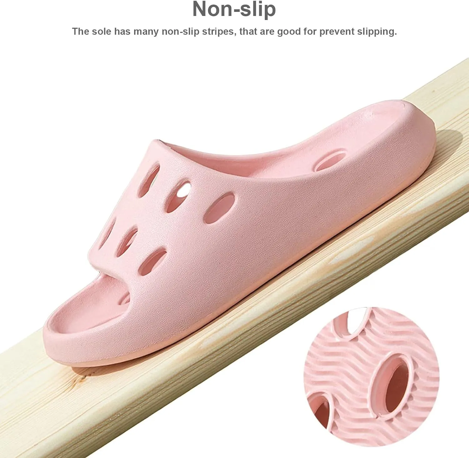 Shower Shoes for Women Men, Premium Quick Drying Shower Slippers Non-Slip Pool Beach Comfortable Lightweight House Slippers with Drain Holes