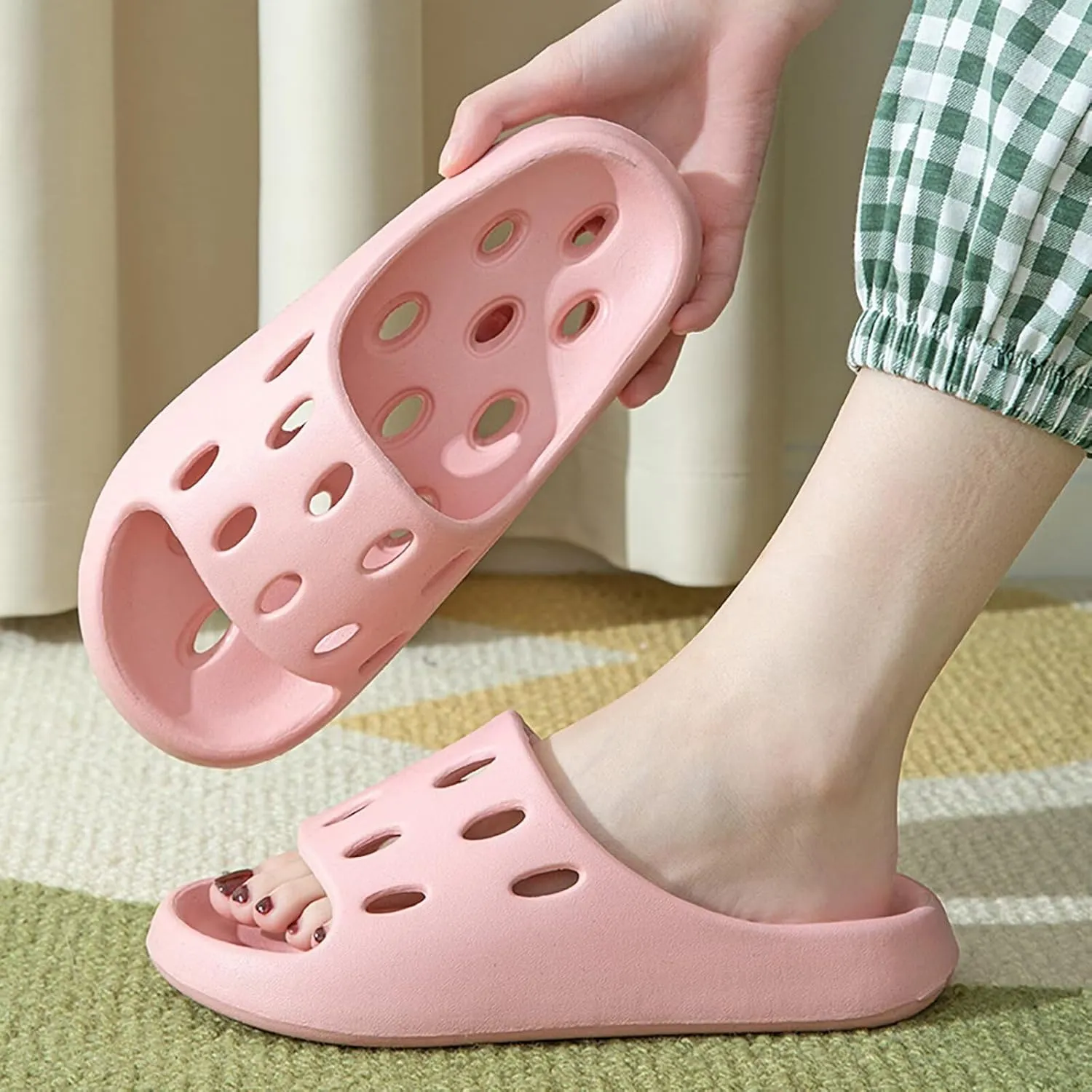 Shower Shoes for Women Men, Premium Quick Drying Shower Slippers Non-Slip Pool Beach Comfortable Lightweight House Slippers with Drain Holes