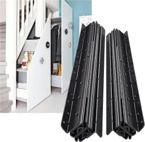 SHUHANG Undermount Heavy Duty Drawer Slides 16 24 32 40 Inch Mount Under 260lb Load Capacity Bottom Stair Cabinet Glides Concealed Pull Out Storage Pantry Closet Shelf(1 Pair, 24 Inch)