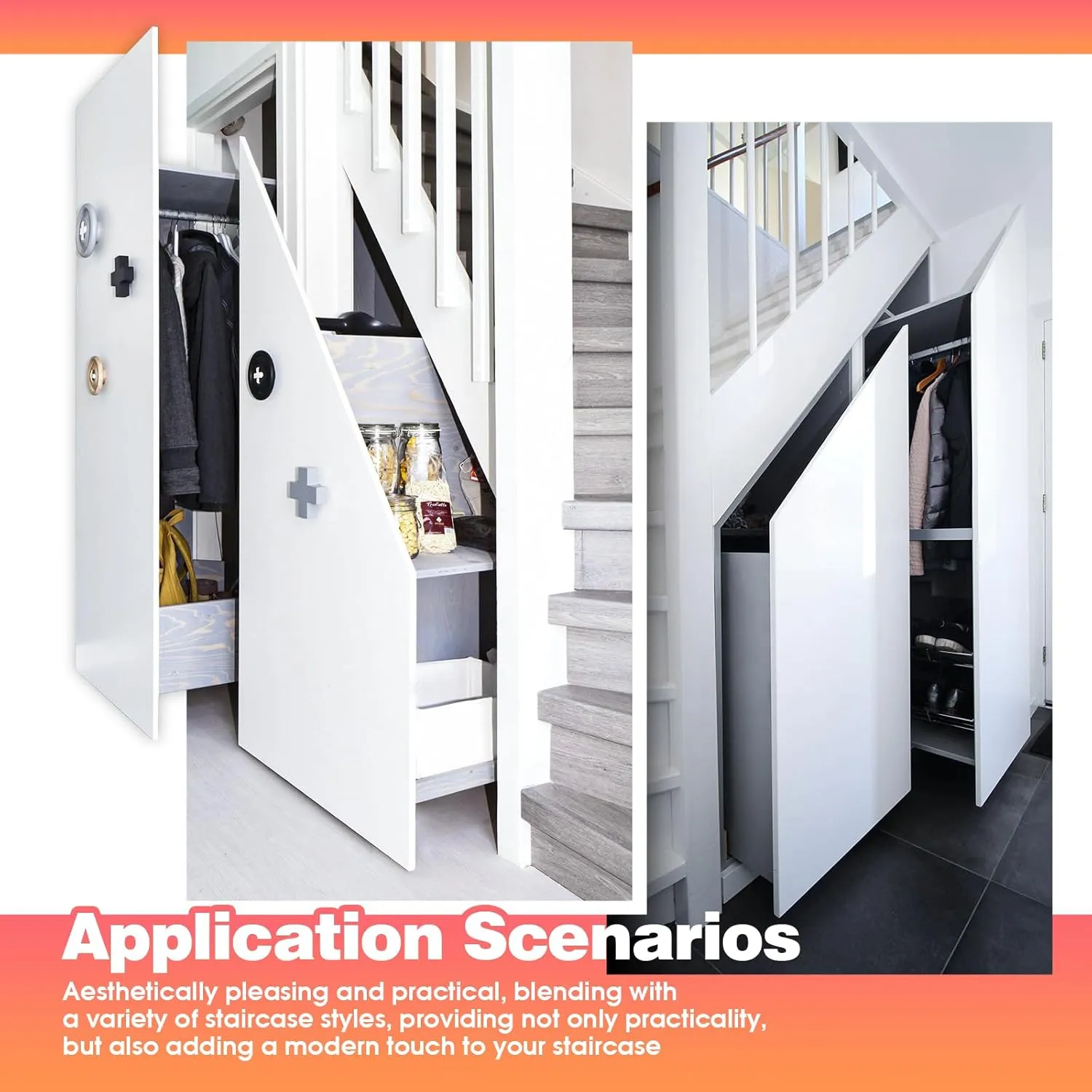 SHUHANG Undermount Heavy Duty Drawer Slides 16 24 32 40 Inch Mount Under 260lb Load Capacity Bottom Stair Cabinet Glides Concealed Pull Out Storage Pantry Closet Shelf(1 Pair, 24 Inch)