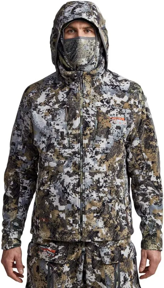 SITKA Gear Men's Stratus Windstopper Water Repellent Ultra-Quiet Fleece Hunting Jacket with Removable Hood