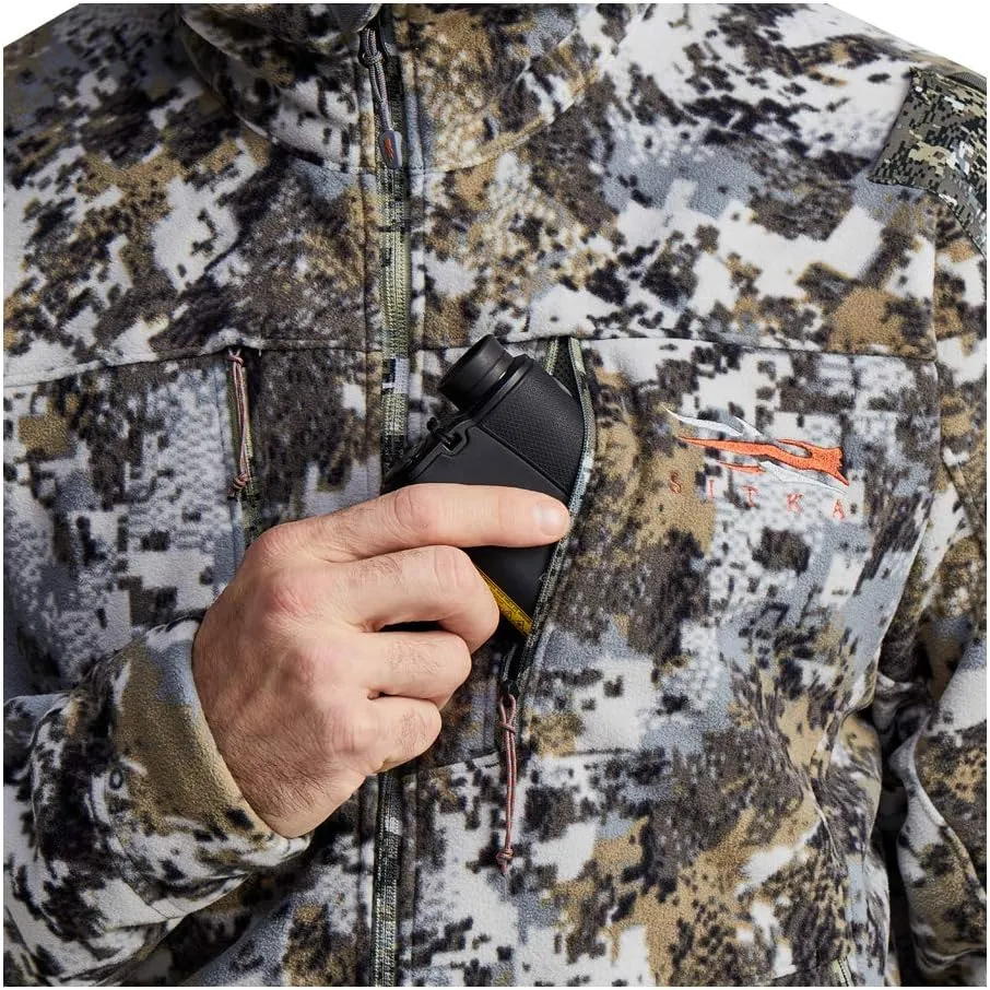 SITKA Gear Men's Stratus Windstopper Water Repellent Ultra-Quiet Fleece Hunting Jacket with Removable Hood