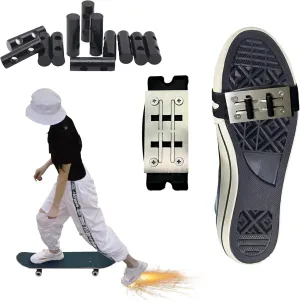 Skateboard Friction Spark Pad Shoe Surfboard Sole Flint Boot Cover Adjustable Longboard Footwear Sliders ​Plate Patinetas Accessory Outdoor Tool (1*Shoe Cover   16*Flints Pad)