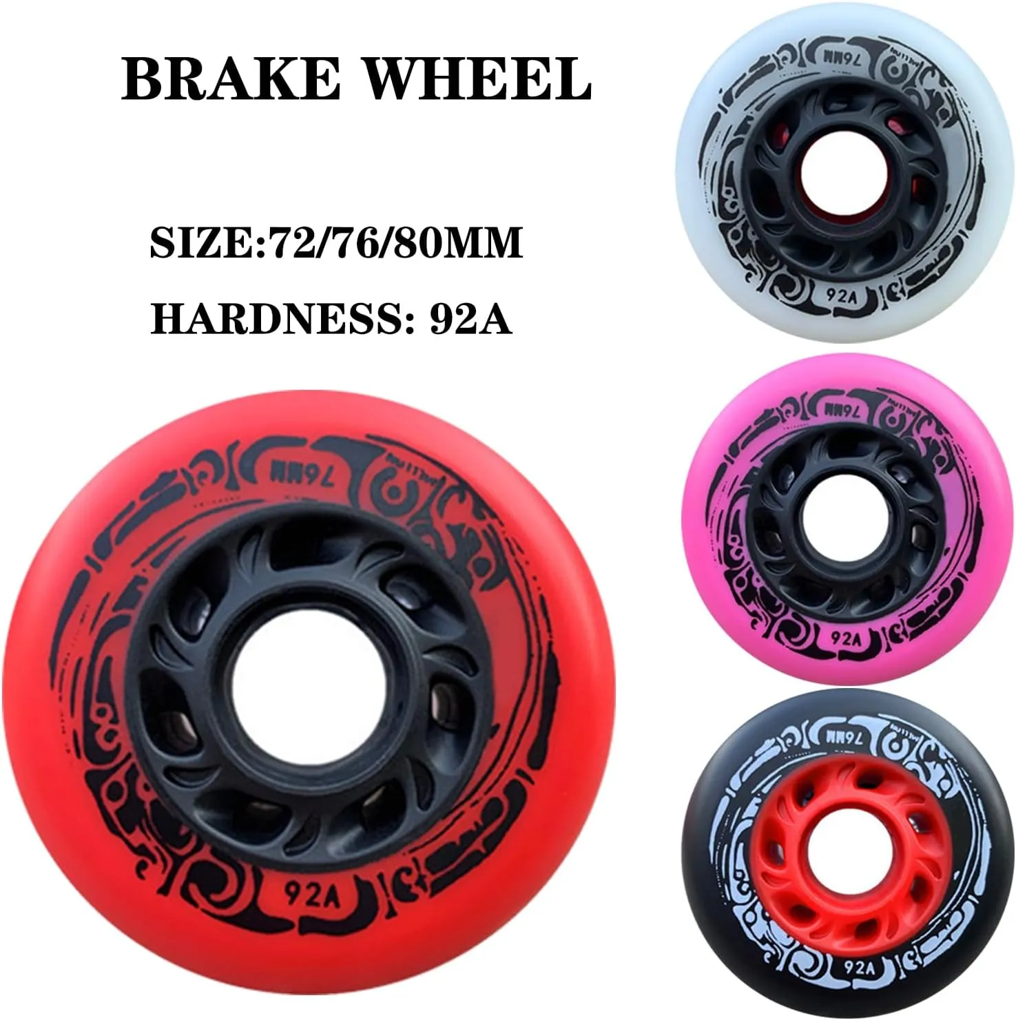 Skateboard Wheels 8-Pack Inline Wheels 92A Speed Skating Shoes Replacement Wheel Use on Luggage or Wheelchairs