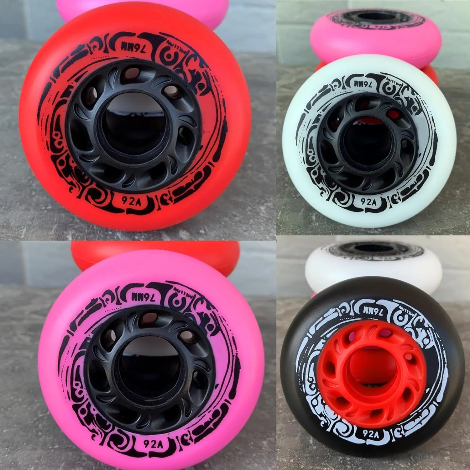 Skateboard Wheels 8-Pack Inline Wheels 92A Speed Skating Shoes Replacement Wheel Use on Luggage or Wheelchairs