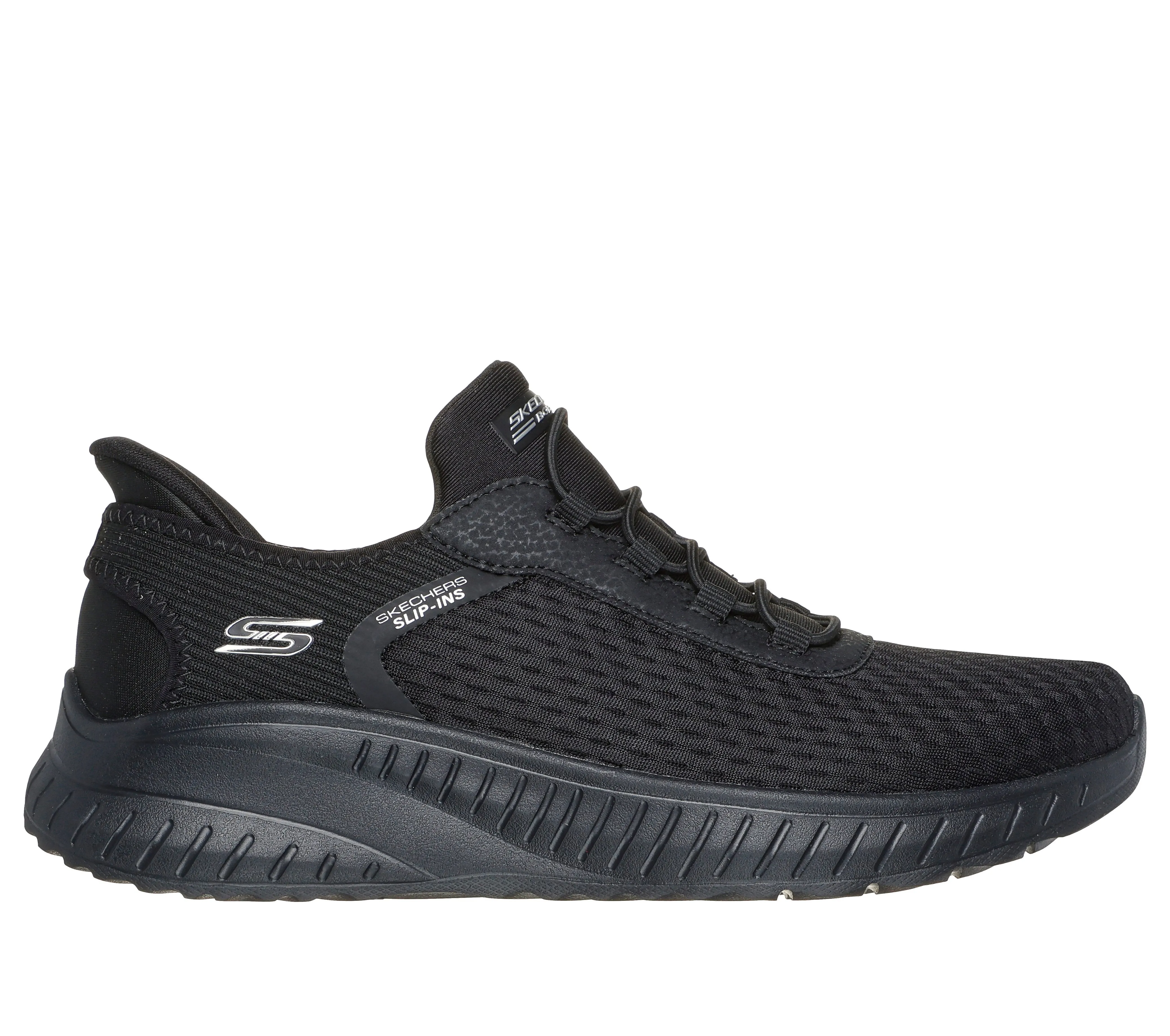 SKECHERS - 117504 BOBS SQUAD CHAOS-IN COLOR SLIP-ON TRAINER - BLACK