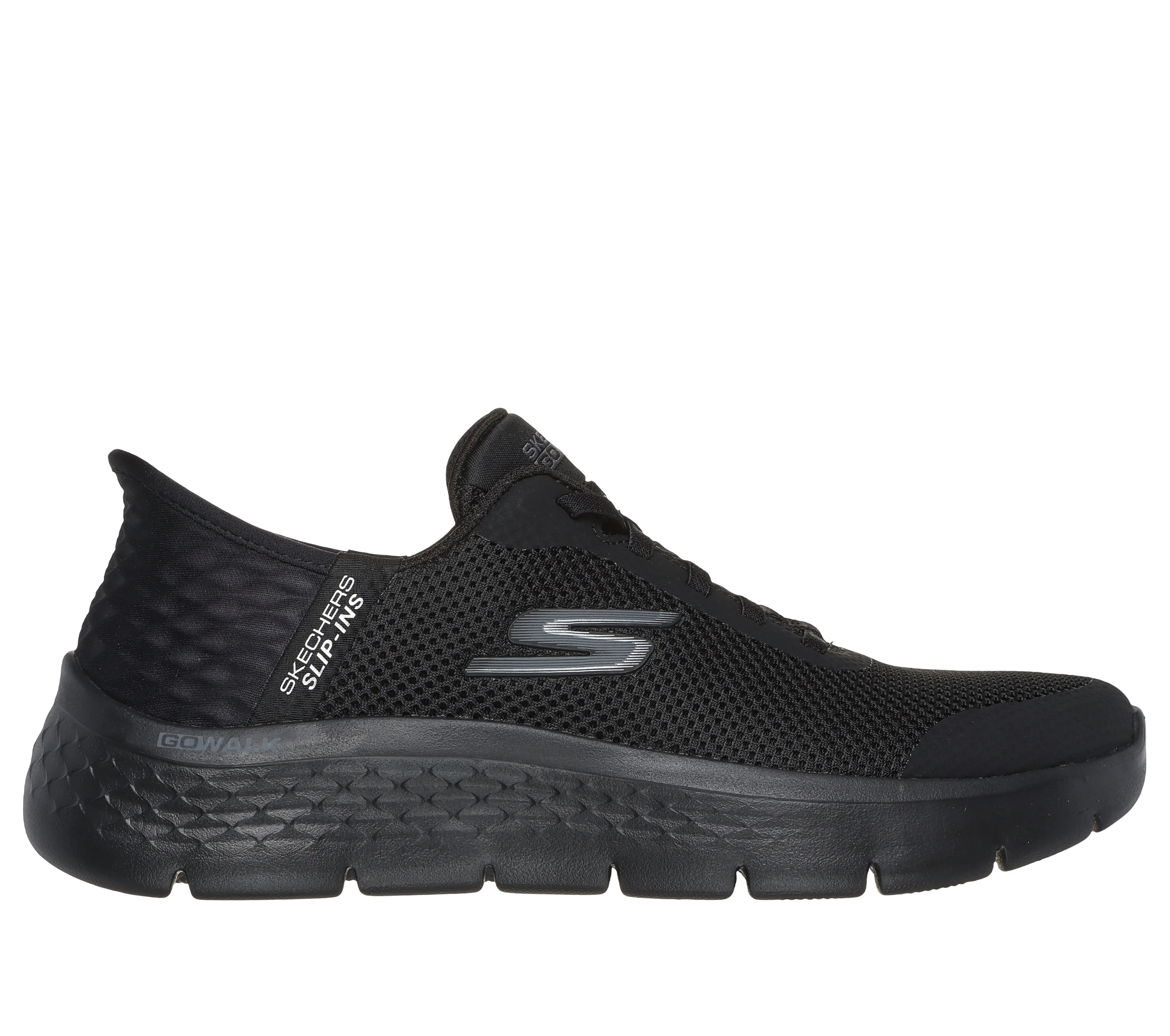 SKECHERS - 124836 SLIP-INS : GO WALK FLEX BUNGEE LACE TRAINER - BLACK