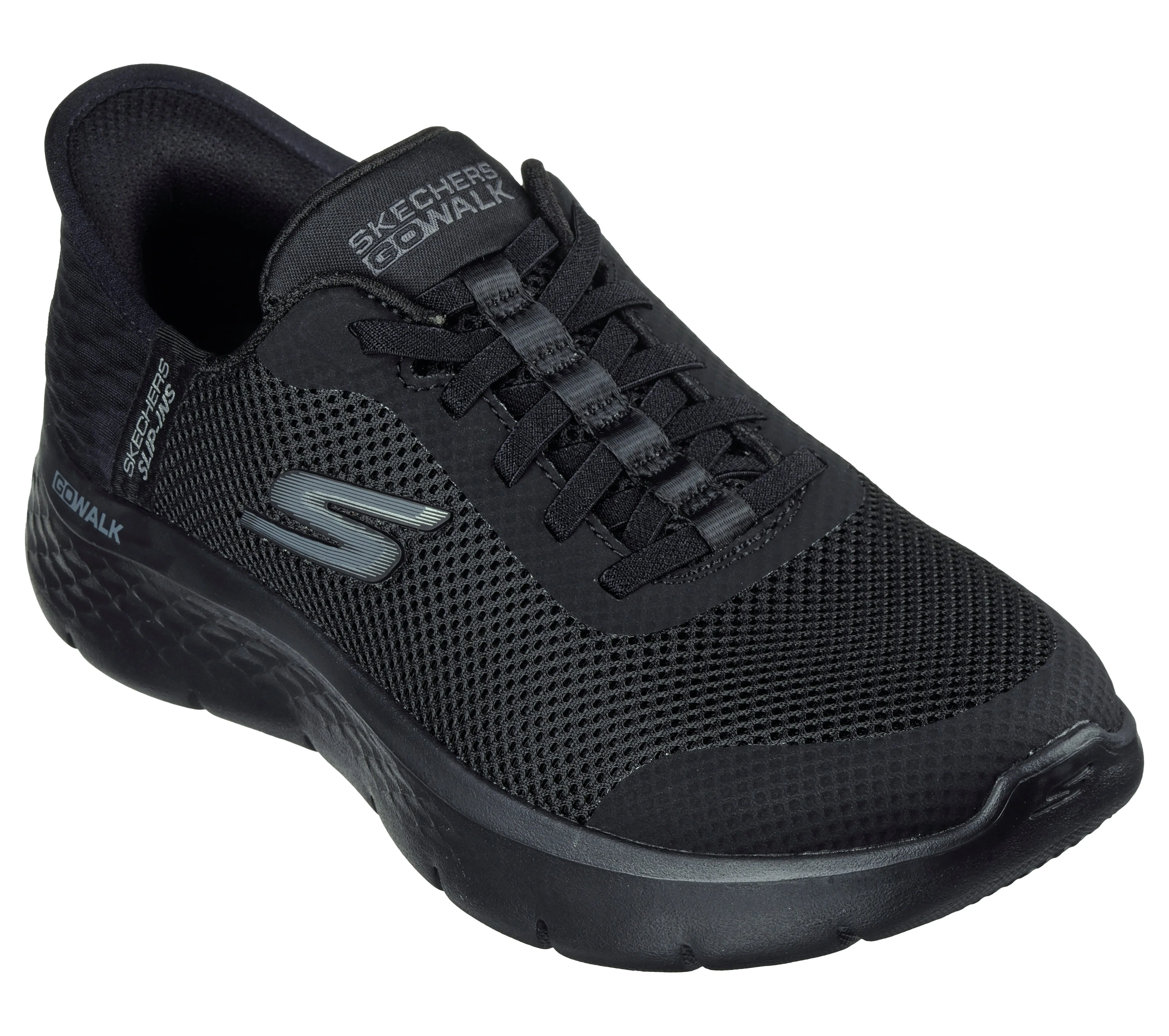 SKECHERS - 124836 SLIP-INS : GO WALK FLEX BUNGEE LACE TRAINER - BLACK