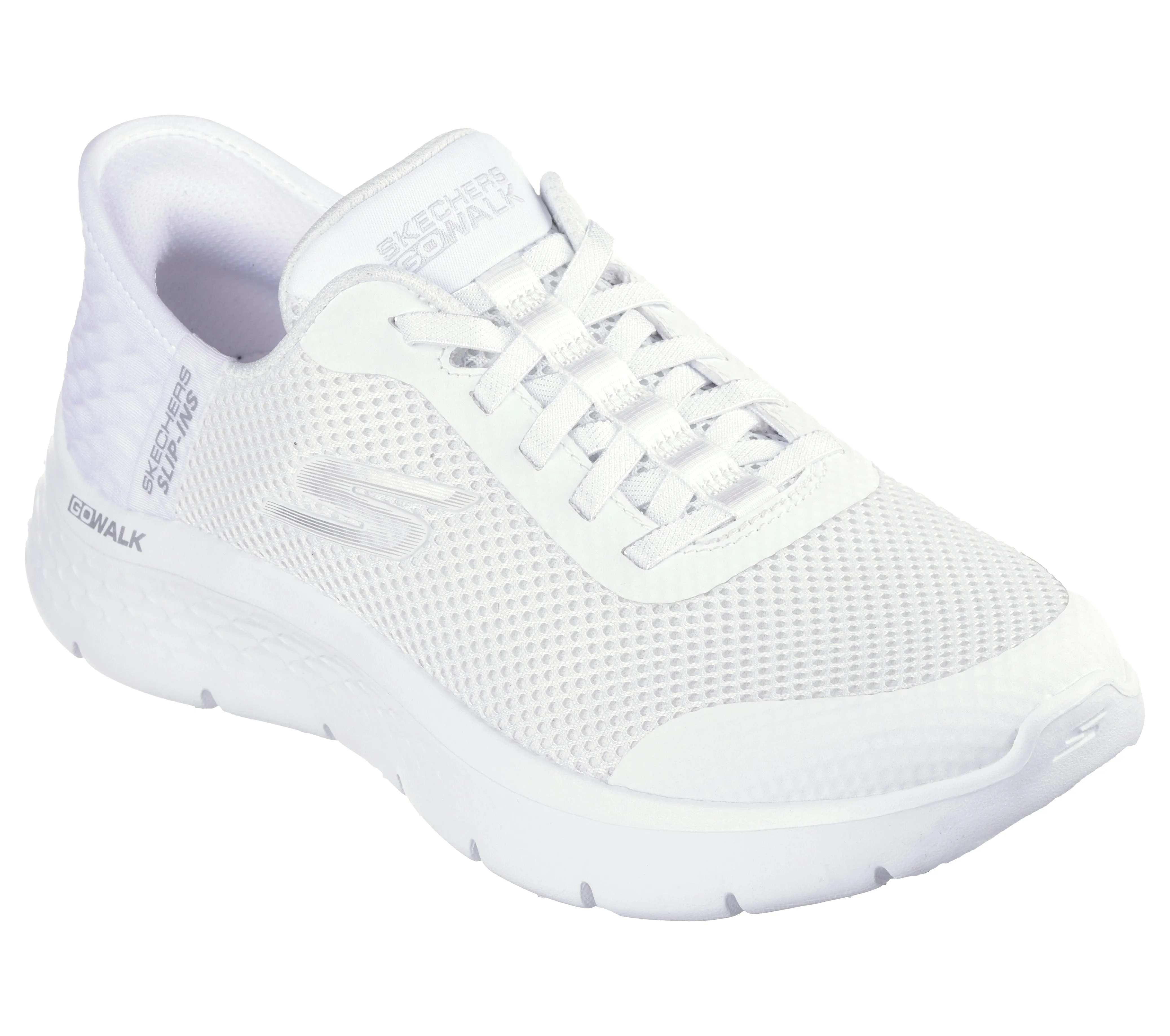 SKECHERS - 124836 SLIP-INS:GO WALK FLEX BUNGEE LACE TRAINER - WHITE