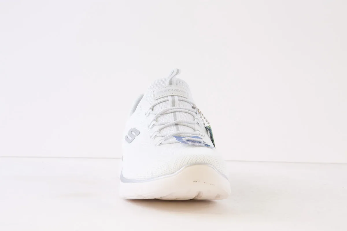 SKECHERS - 150119 SUMMITS BUNGEE SLIP-ON TRAINER - WHITE/SILVER