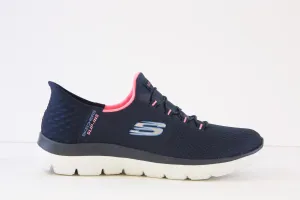 SKECHERS - 150123 SLIP-INS:SUMMITS DIAMOND DREAM-BUNGEE TRAINER - NAVY/PINK