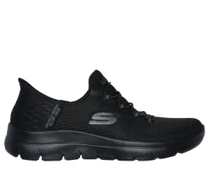 SKECHERS - 150123 SUMMITS DIAMOND DREAM-BUNGEE SLIP-IN TRAIN - BLACK