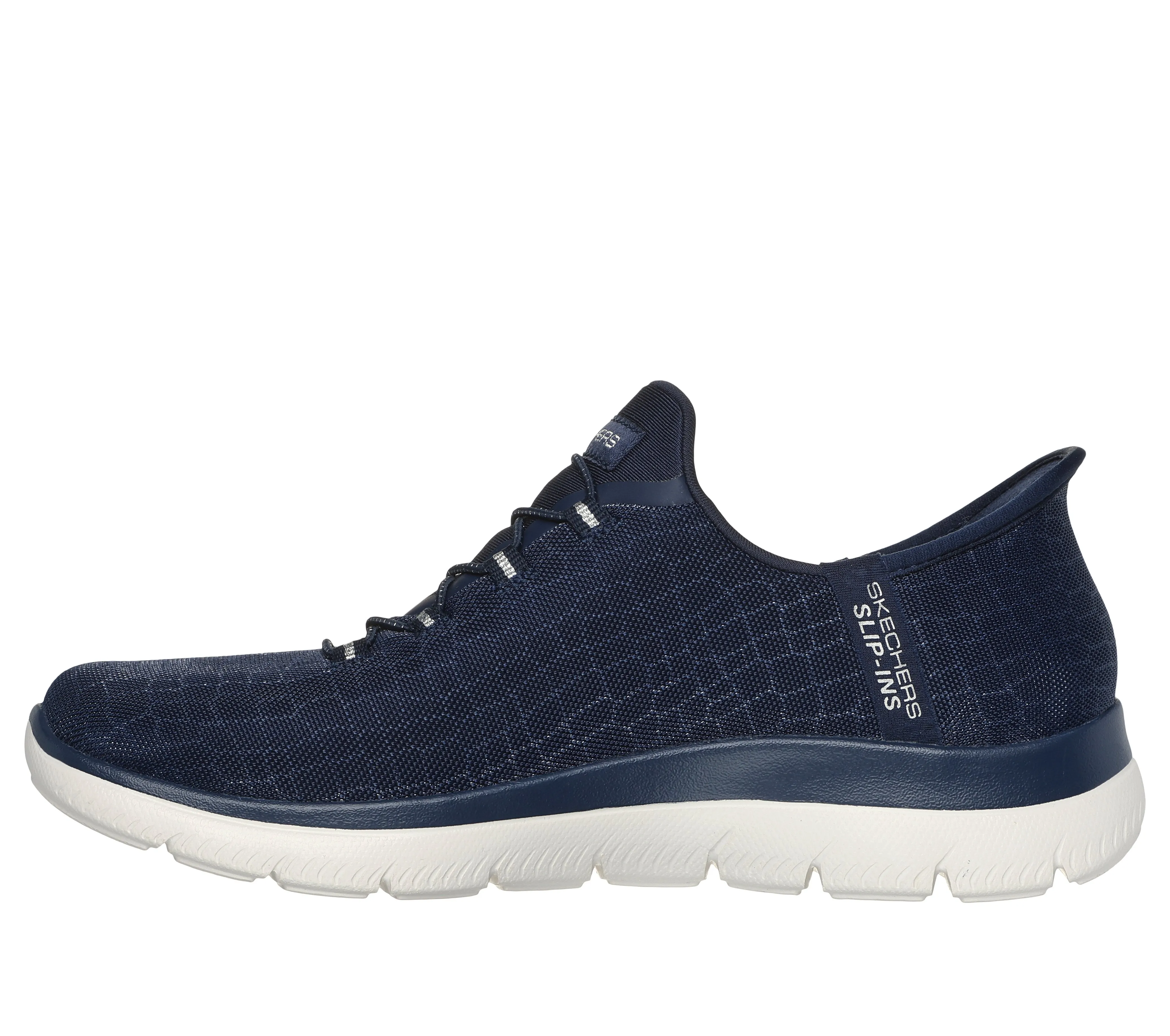 SKECHERS - 150128 SUMMITS-CLASSY NIGHT-SLIP-IN BUNGEE TRAINER - NAVY/SILVER