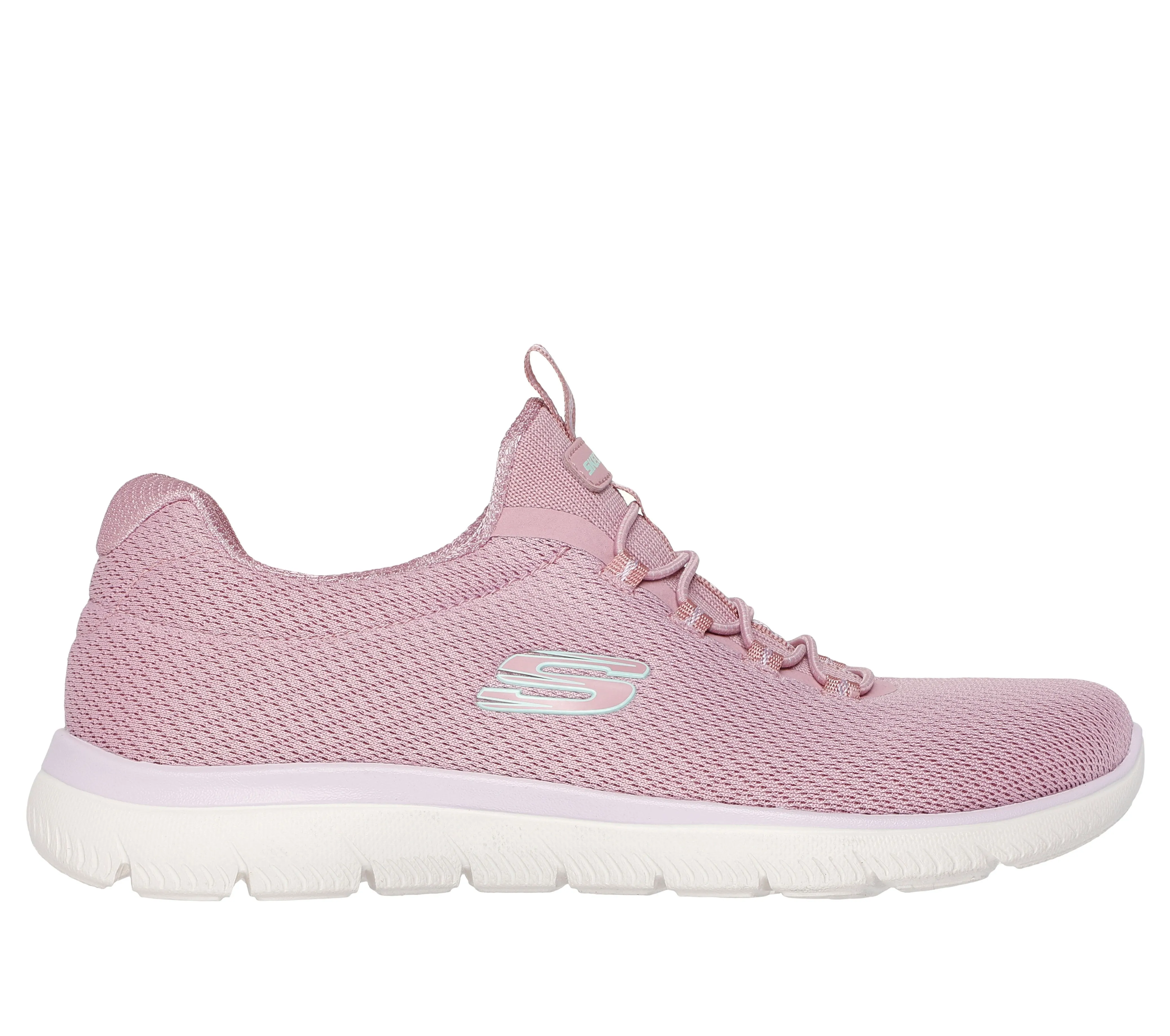 SKECHERS - 150268 SUMMITS-SUMMER BLUSH MESH BUNGEE SLIP-ON TRAINER - MAUVE