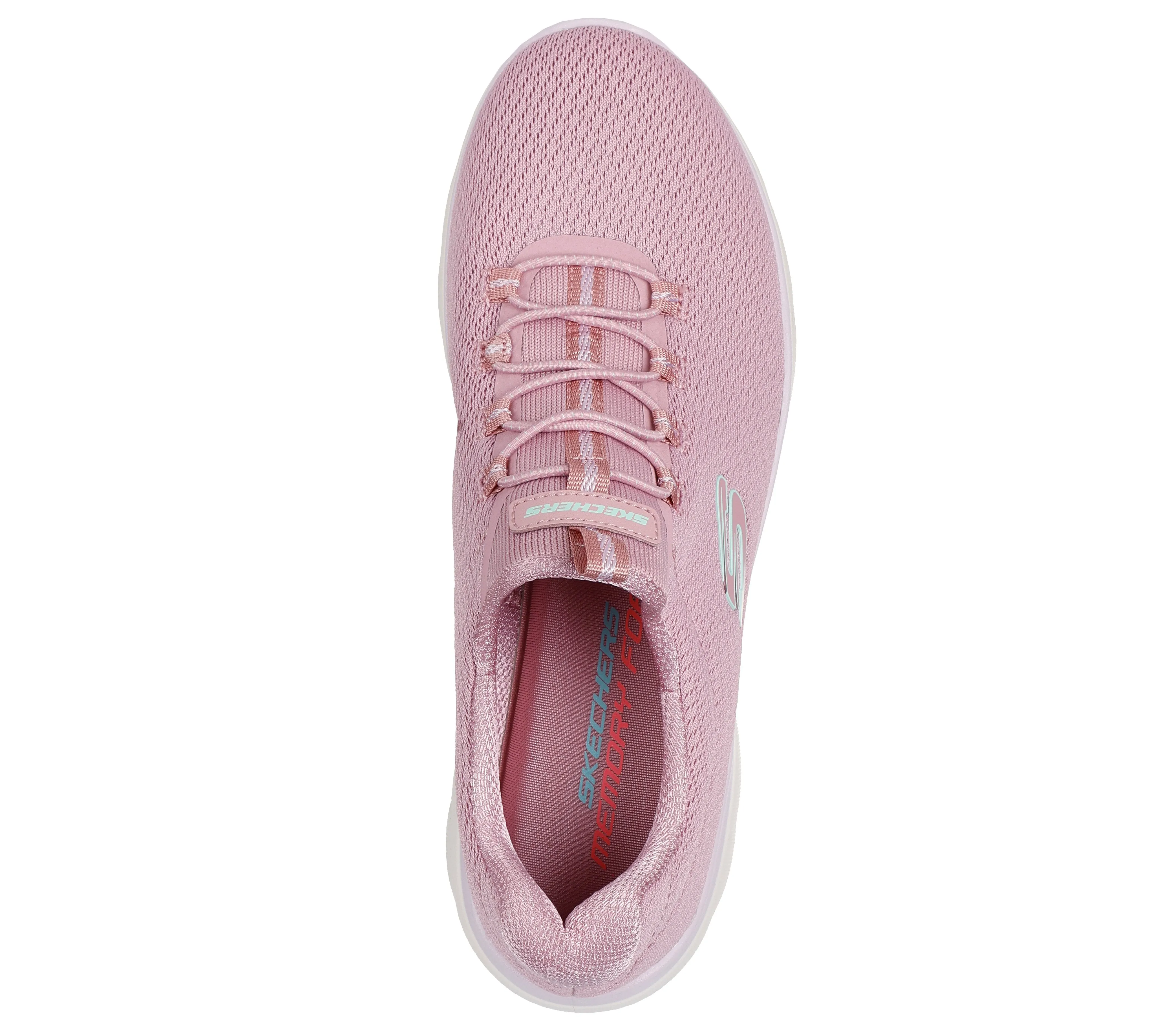 SKECHERS - 150268 SUMMITS-SUMMER BLUSH MESH BUNGEE SLIP-ON TRAINER - MAUVE