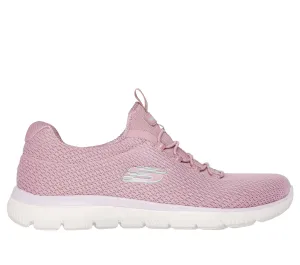 SKECHERS - 150268 SUMMITS-SUMMER BLUSH MESH BUNGEE SLIP-ON TRAINER - MAUVE