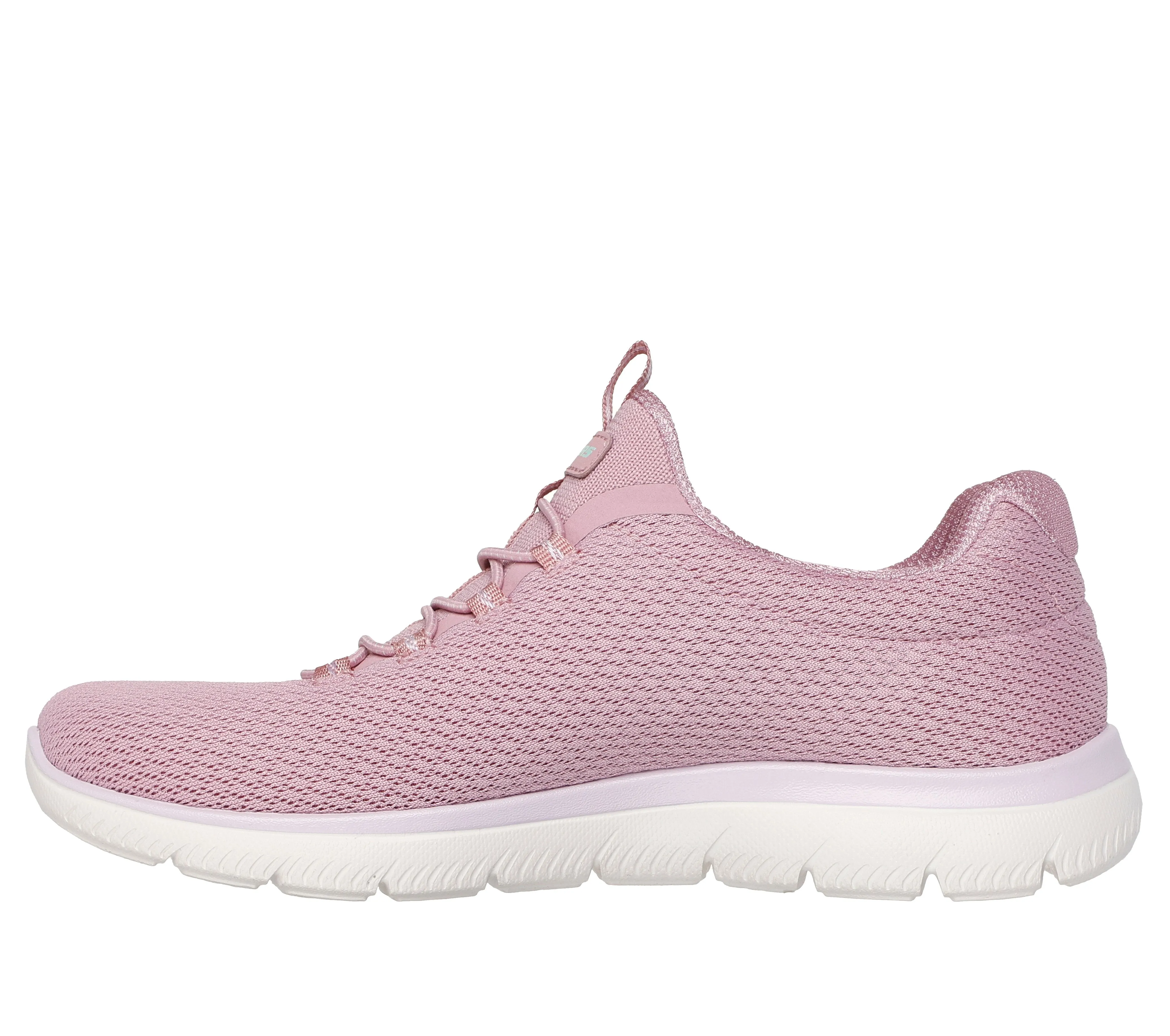 SKECHERS - 150268 SUMMITS-SUMMER BLUSH MESH BUNGEE SLIP-ON TRAINER - MAUVE