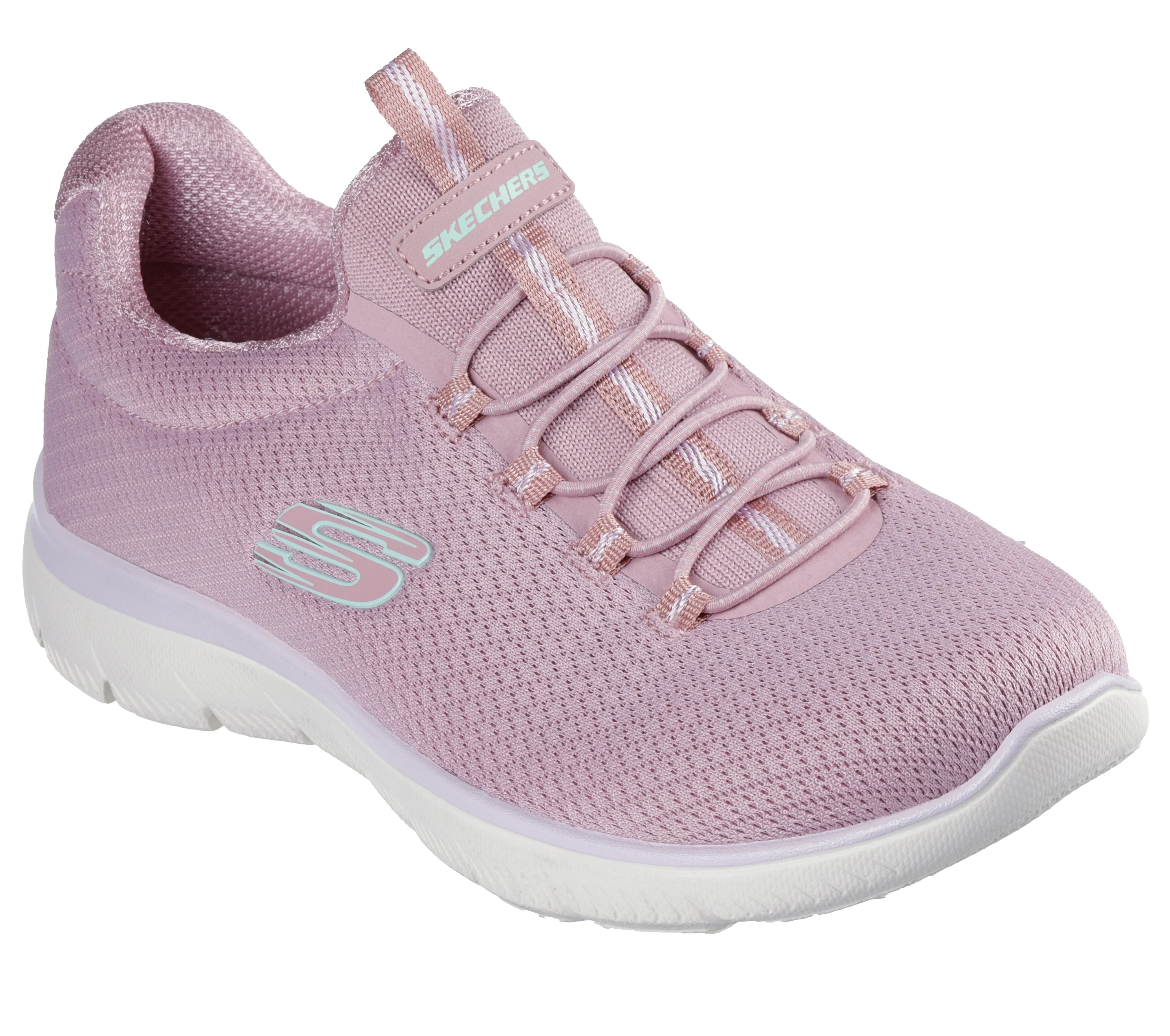 SKECHERS - 150268 SUMMITS-SUMMER BLUSH MESH BUNGEE SLIP-ON TRAINER - MAUVE