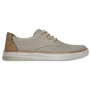 Skechers Mens Canvas Laced Slip On Trainers - 205135 - Beige