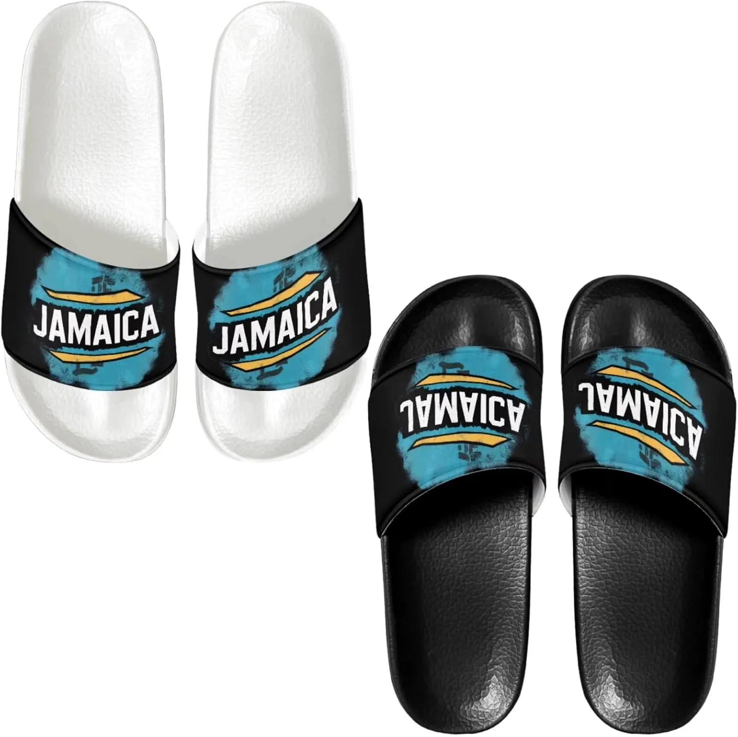 Slide Sandals Slippers for Women and Men, Cozy PU Uppers EVA Sole Non Slip Quick Drying Shower Shoes Bathroom Office