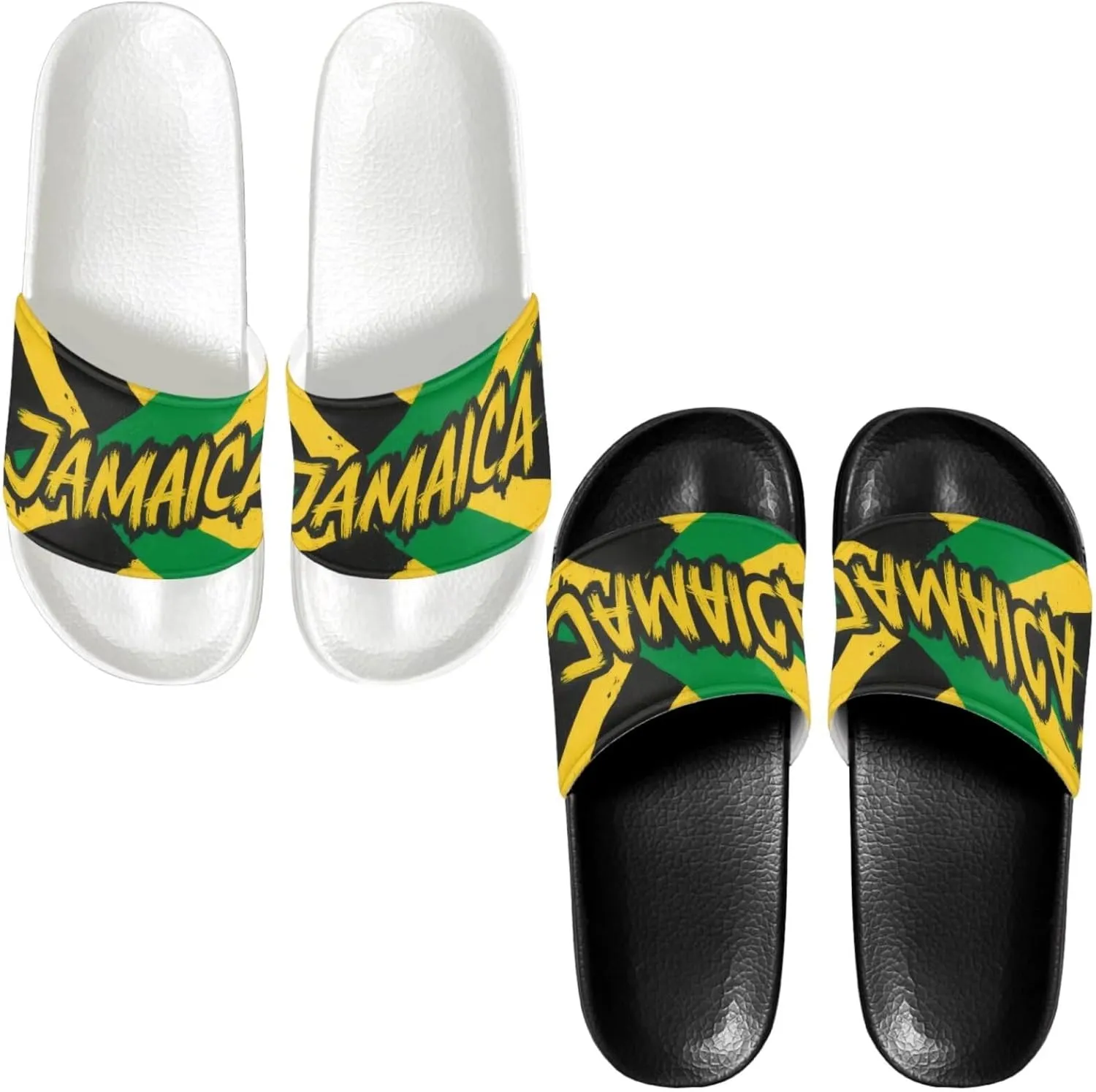 Slide Sandals Slippers for Women and Men, Cozy PU Uppers EVA Sole Non Slip Quick Drying Shower Shoes Bathroom Office