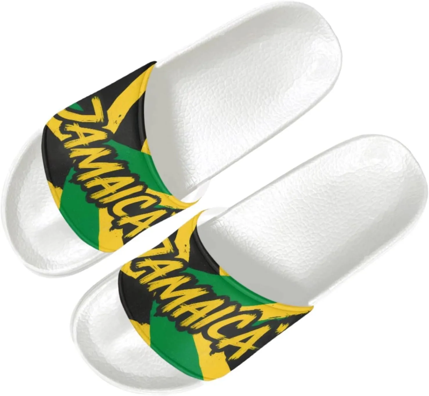 Slide Sandals Slippers for Women and Men, Cozy PU Uppers EVA Sole Non Slip Quick Drying Shower Shoes Bathroom Office