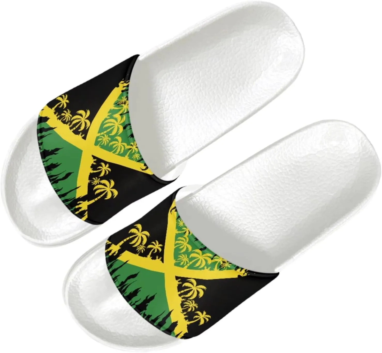 Slide Sandals Slippers for Women and Men, Cozy PU Uppers EVA Sole Non Slip Quick Drying Shower Shoes Bathroom Office