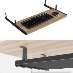 Sliding Keyboard Tray, Wooden Sliding Desk Keyboard Slider, Ergonomic Removable Extension Table Relieve Fatigue, Improve Work Efficiency, 54/60/70 x 27 cm, 5 Colors