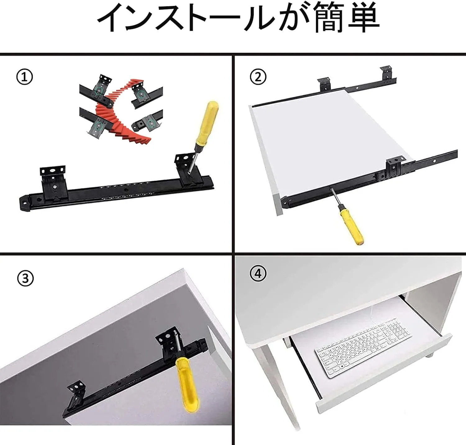 Sliding Keyboard Tray, Wooden Sliding Desk Keyboard Slider, Ergonomic Removable Extension Table Relieve Fatigue, Improve Work Efficiency, 54/60/70 x 27 cm, 5 Colors