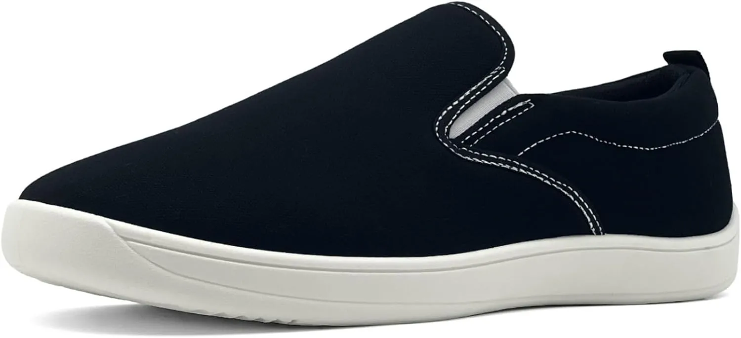 Slip on Shoes for Men, Classic Canvas Casual Shoes Comfortable Flats Men's White Loafers Low Top Sneakers Hands Free