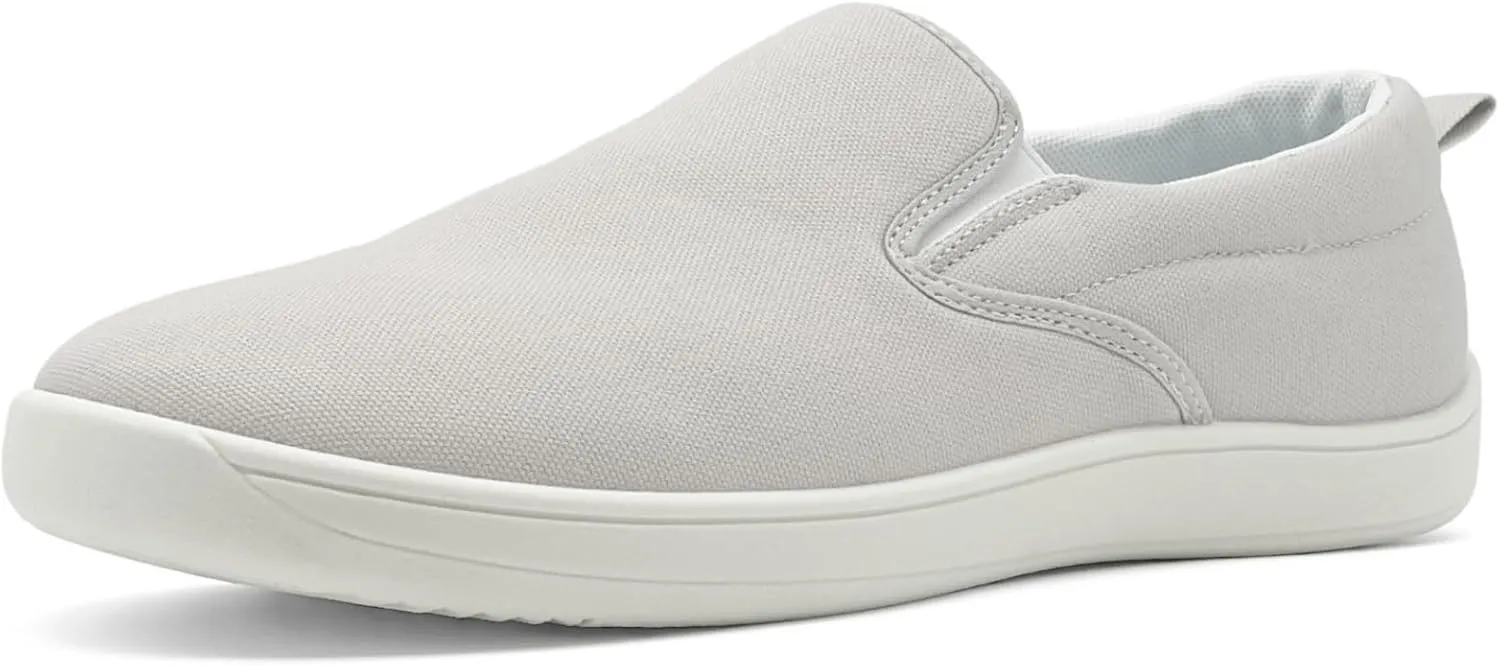 Slip on Shoes for Men, Classic Canvas Casual Shoes Comfortable Flats Men's White Loafers Low Top Sneakers Hands Free