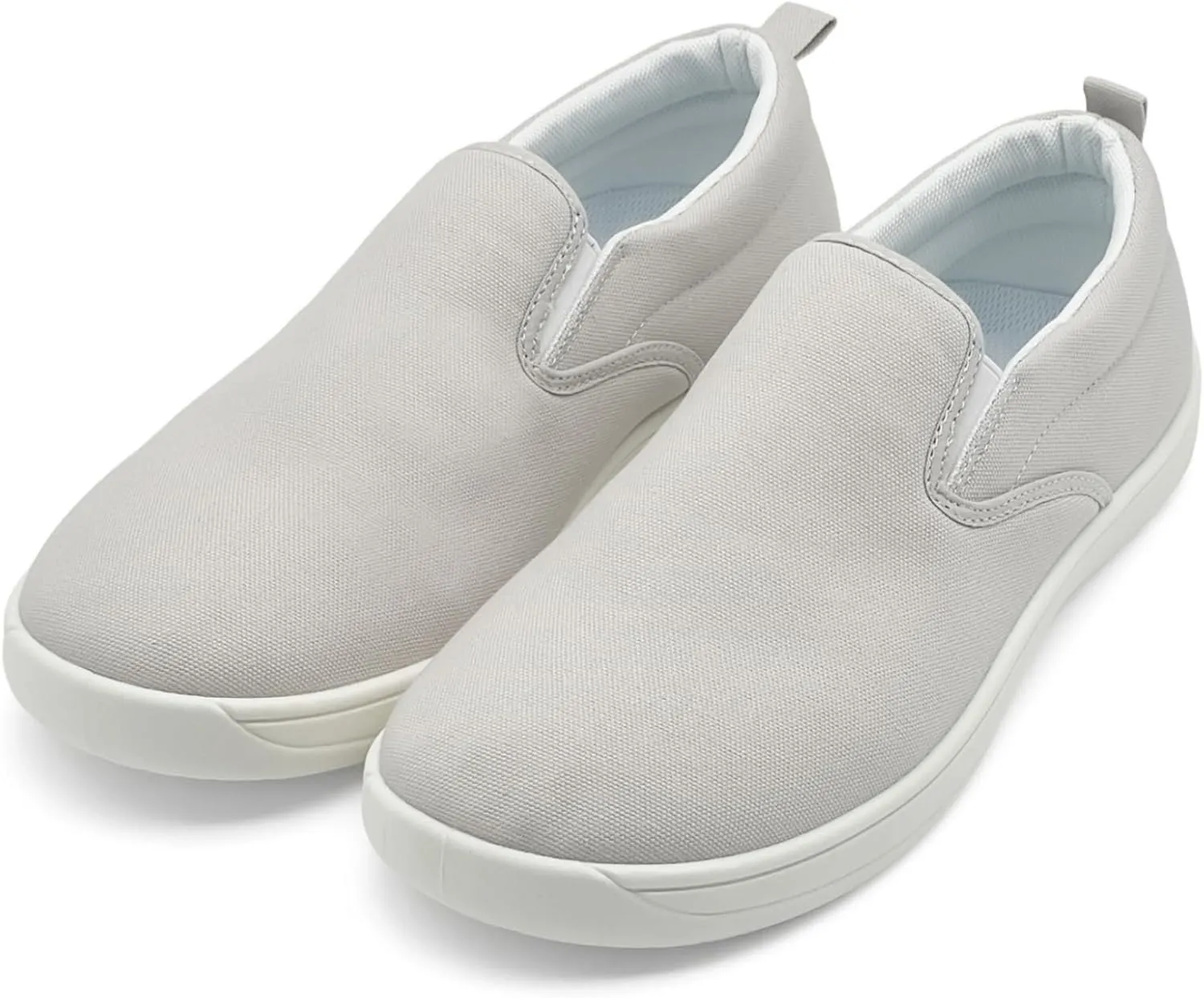 Slip on Shoes for Men, Classic Canvas Casual Shoes Comfortable Flats Men's White Loafers Low Top Sneakers Hands Free