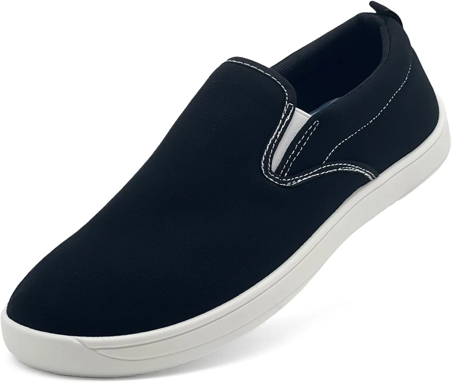 Slip on Shoes for Men, Classic Canvas Casual Shoes Comfortable Flats Men's White Loafers Low Top Sneakers Hands Free
