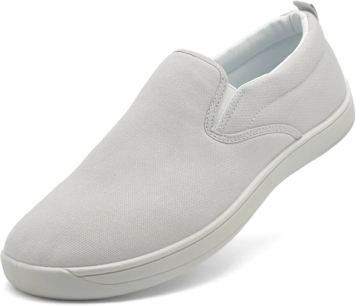 Slip on Shoes for Men, Classic Canvas Casual Shoes Comfortable Flats Men's White Loafers Low Top Sneakers Hands Free