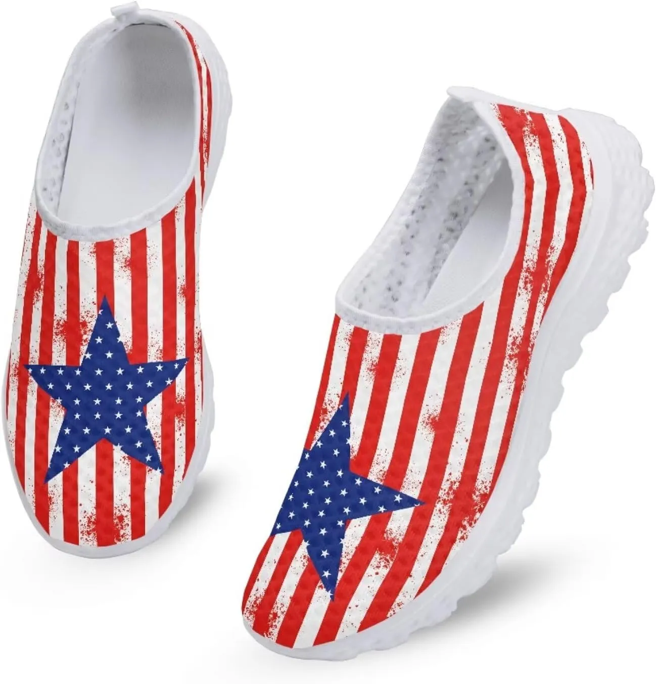 Slip On Walking Shoes for Womens Breathable Running Tennis Sneakers Comfort Anti-Slip Athletic Shoe for Travel Size 5.5-11.5 White Sole